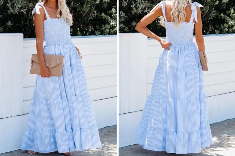 Matching Family Moments Tie Shoulder Smocked Gingham Dress